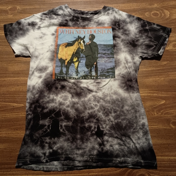 WHITNEY HOUSTON T-SHIRT - Small Acid Wash  Music Tee Shirt Pop Album R&B love - Picture 6 of 7